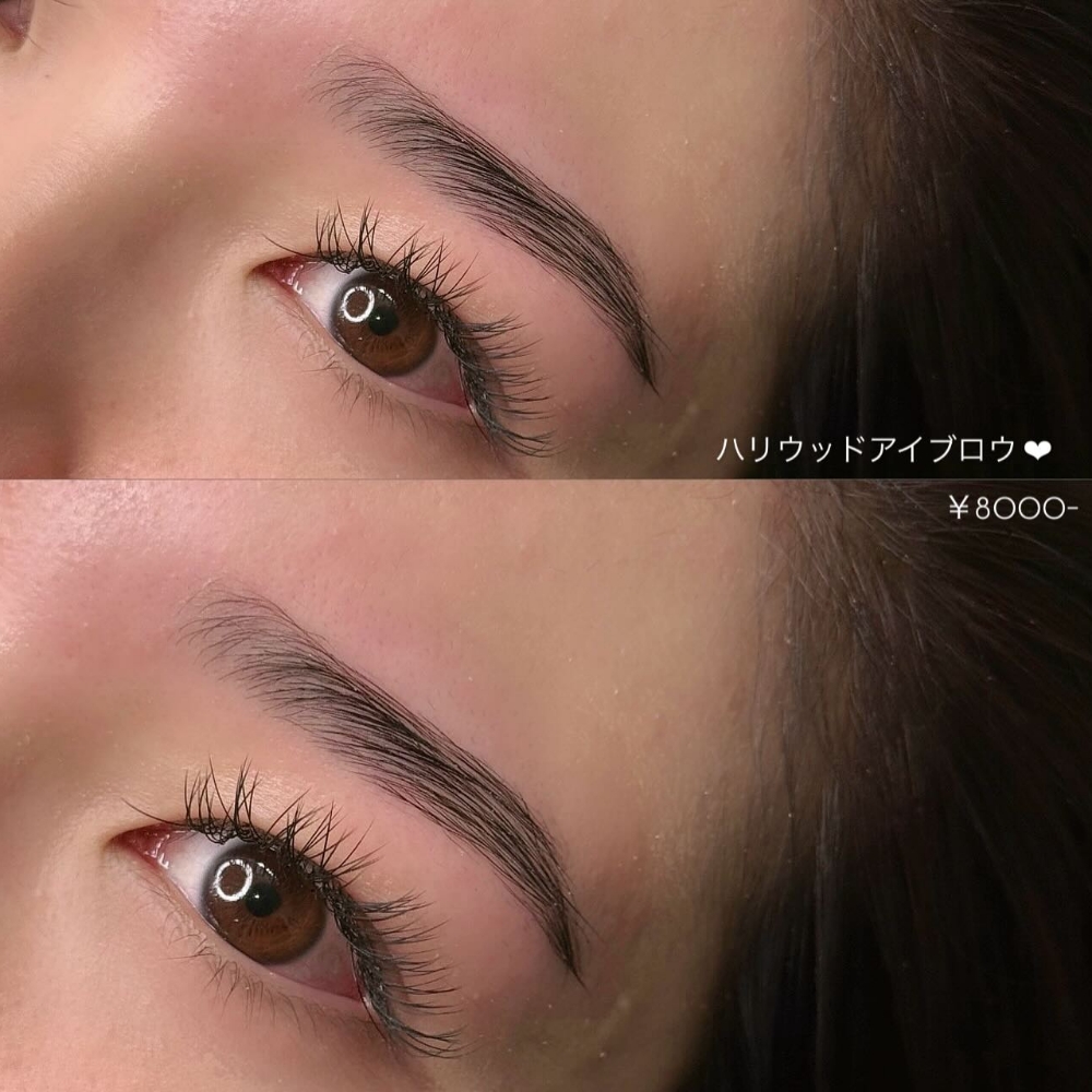 骨格に合わせて綺麗に整えられた眉毛のビフォーアフター
